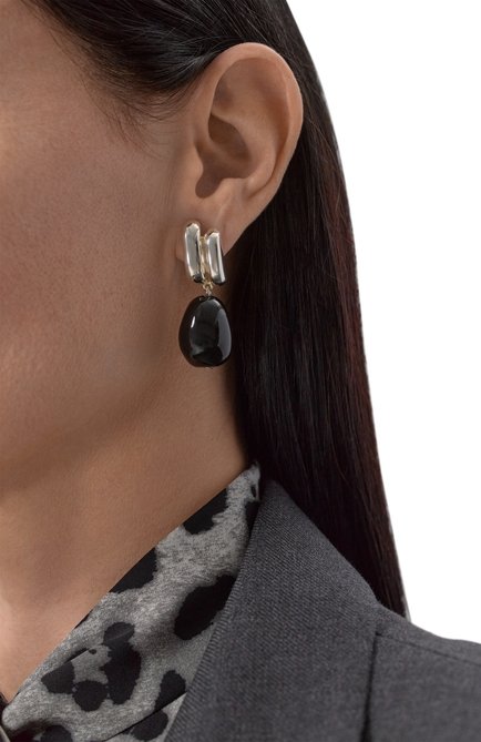 Женские серьги COPINE JEWELRY черного цвета, арт. IRISBLACK | Фото 2 (Нос: Не проставлено; Региональные ограничения белый список (Axapta Mercury): Не проставлено)