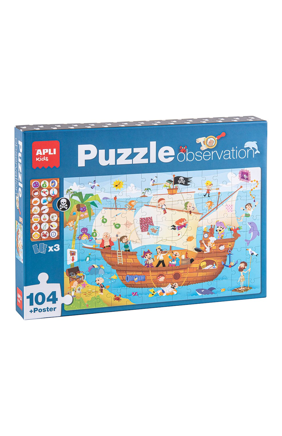 Большой пазл с карточками и постер пиратский корабль APLI KIDS, арт. 17917, фото 1