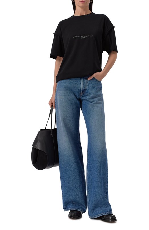 Хлопковая футболка Stella McCartney 6J0071/3SPW87 Чёрный  6J0071/3SPW87 Фото 2