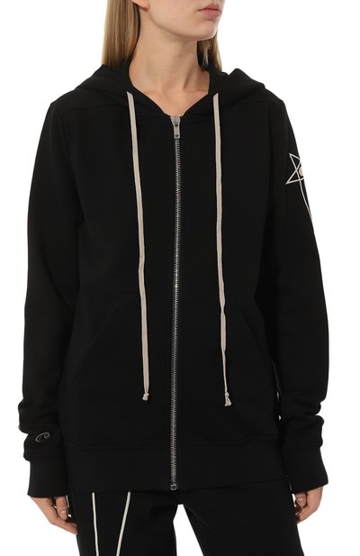 Хлопковый кардиган rick owens x champion RICK OWENS черного цвета по цене 67450 руб., арт. CW02C9221/CHFE, фото 3 Хлопковый кардиган rick owens x champion RICK OWENS, арт. CW02C9221/CHFE, фото 3