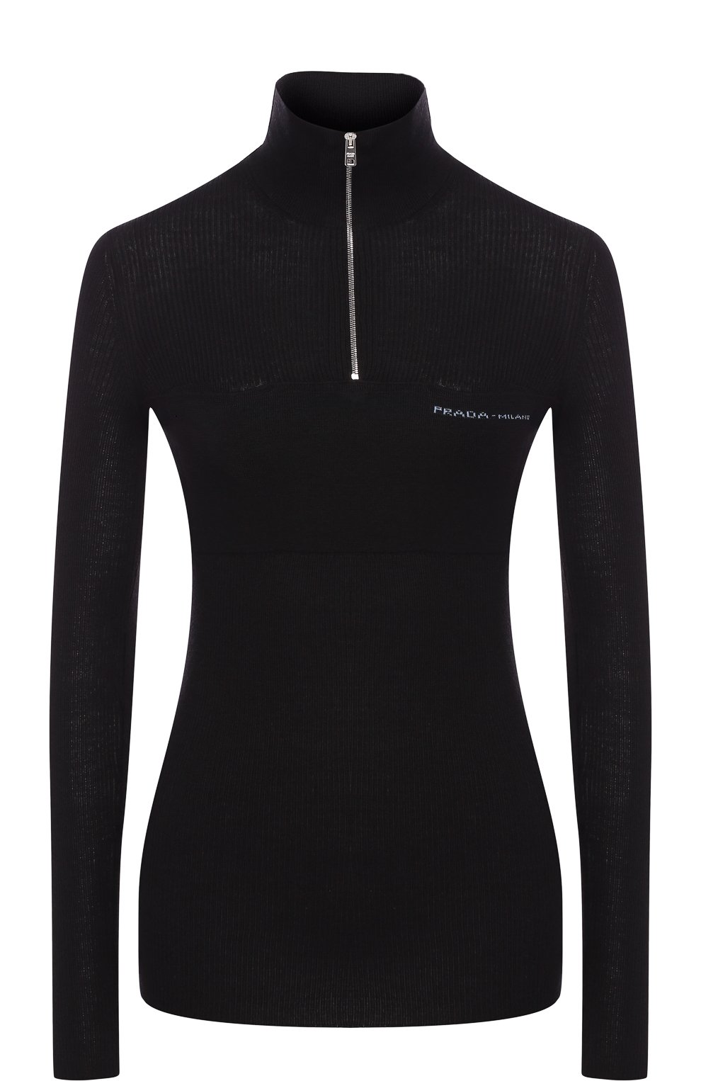 Однотонная водолазка из смеси шерсти и шелка PRADA, арт. 126237-1RZ2-F0002, фото 1