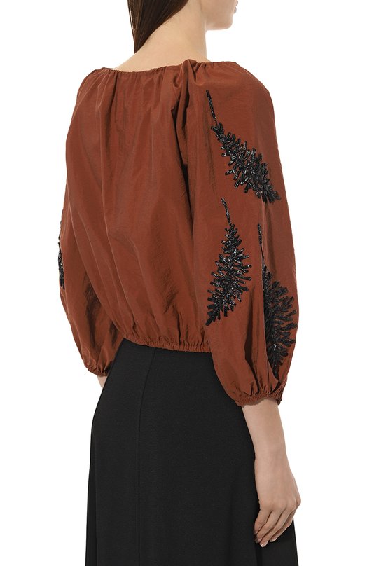 Хлопковый топ crem38 Коричневый, фото 4