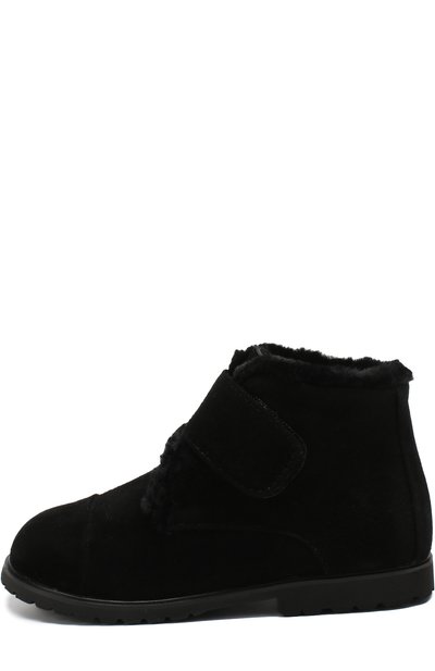 Замшевые ботинки с застежкой велькро и внутренней меховой отделкой AGE OF INNOCENCE черного цвета по цене 14600 руб., арт. 000024/Z0EY 2.0/27-33, фото 2 Замшевые ботинки с застежкой велькро и внутренней меховой отделкой AGE OF INNOCENCE, арт. 000024/Z0EY 2.0/27-33, фото 2