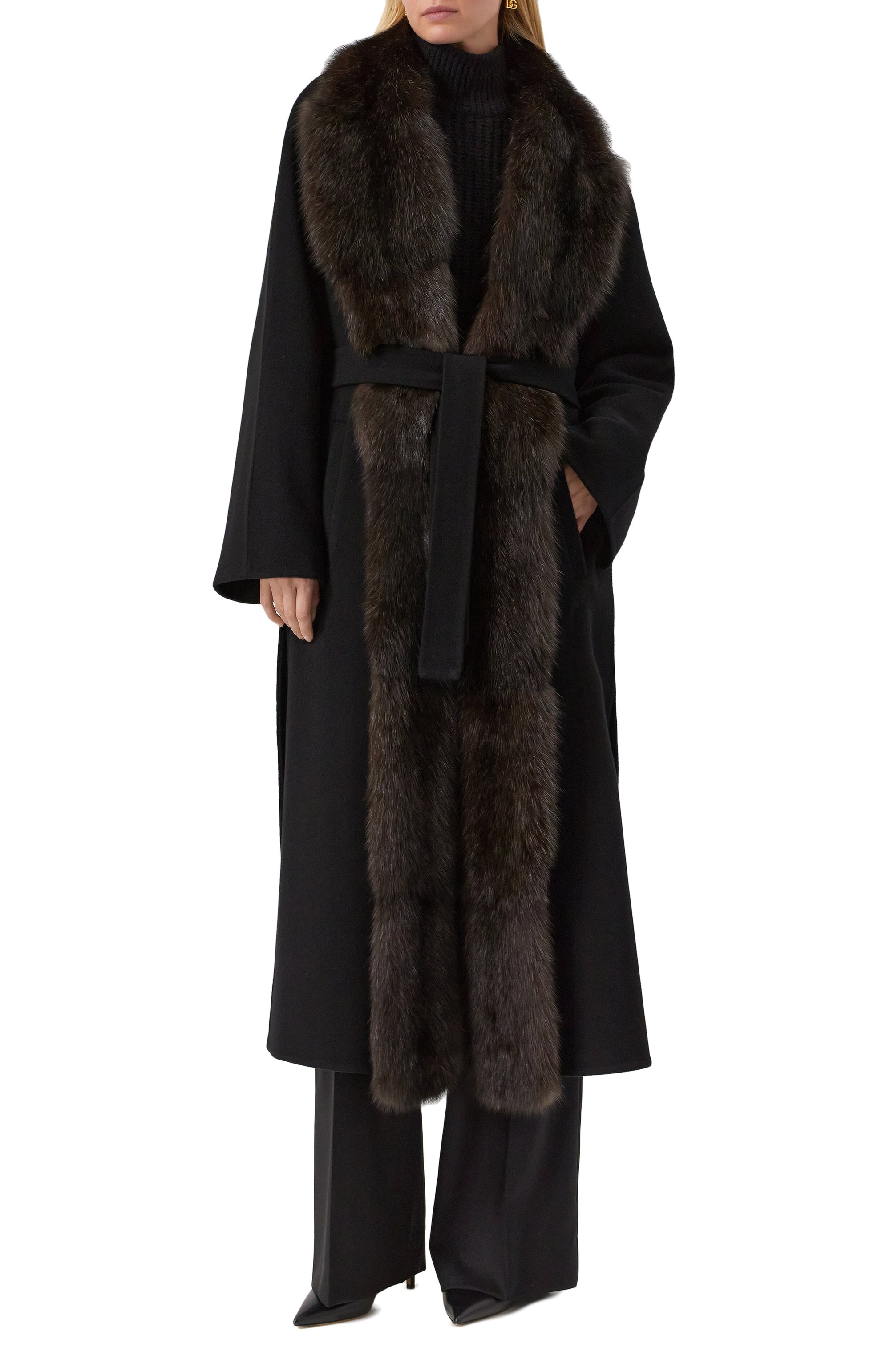 Пальто из шерсти и кашемира с отделкой из соболя MVST, арт. FTBPL-Y326-1SB/LP1432, фото 3