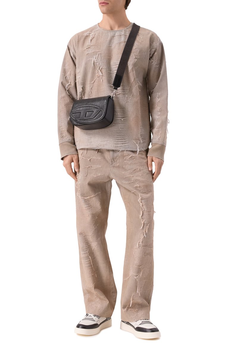 Мужская сумка 1dr DIESEL черного цвета, арт. X10223/P8245 | Фото 7 (Ремень/цепочка: На ремешке; Материал: Натуральная кожа; Размер: small)