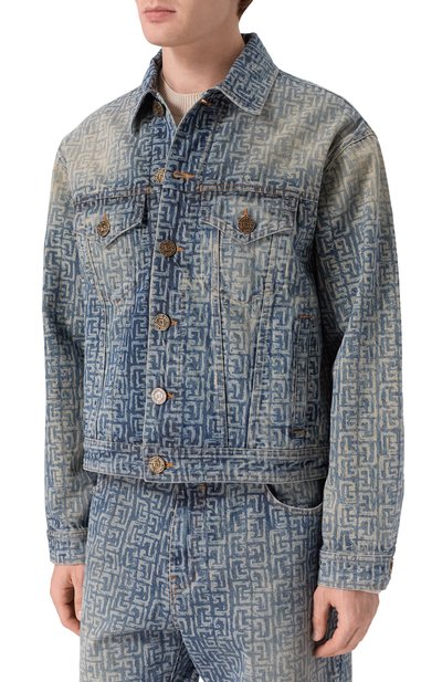 Джинсовая куртка BALMAIN синего цвета по цене 223000 руб., арт. GH1TC330/DG12, фото 3 Джинсовая куртка BALMAIN, арт. GH1TC330/DG12, фото 3