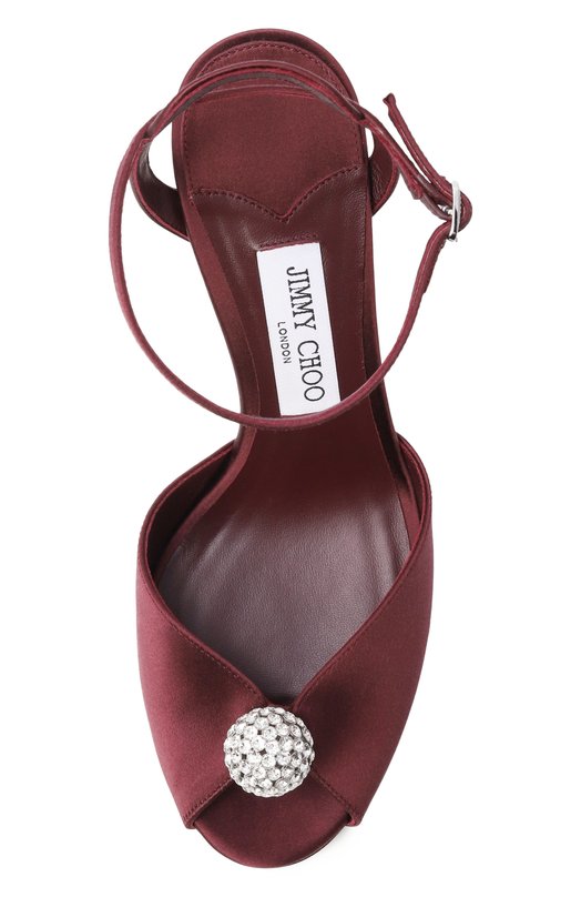Текстильные босоножки Sacora 85 Jimmy Choo SAC0RA85WCZ Бордовый  SAC0RA85WCZ Фото 6