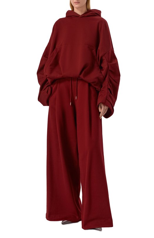 Хлопковые брюки Dries Van Noten 252-011139-2611 Бордовый  252-011139-2611 Фото 2