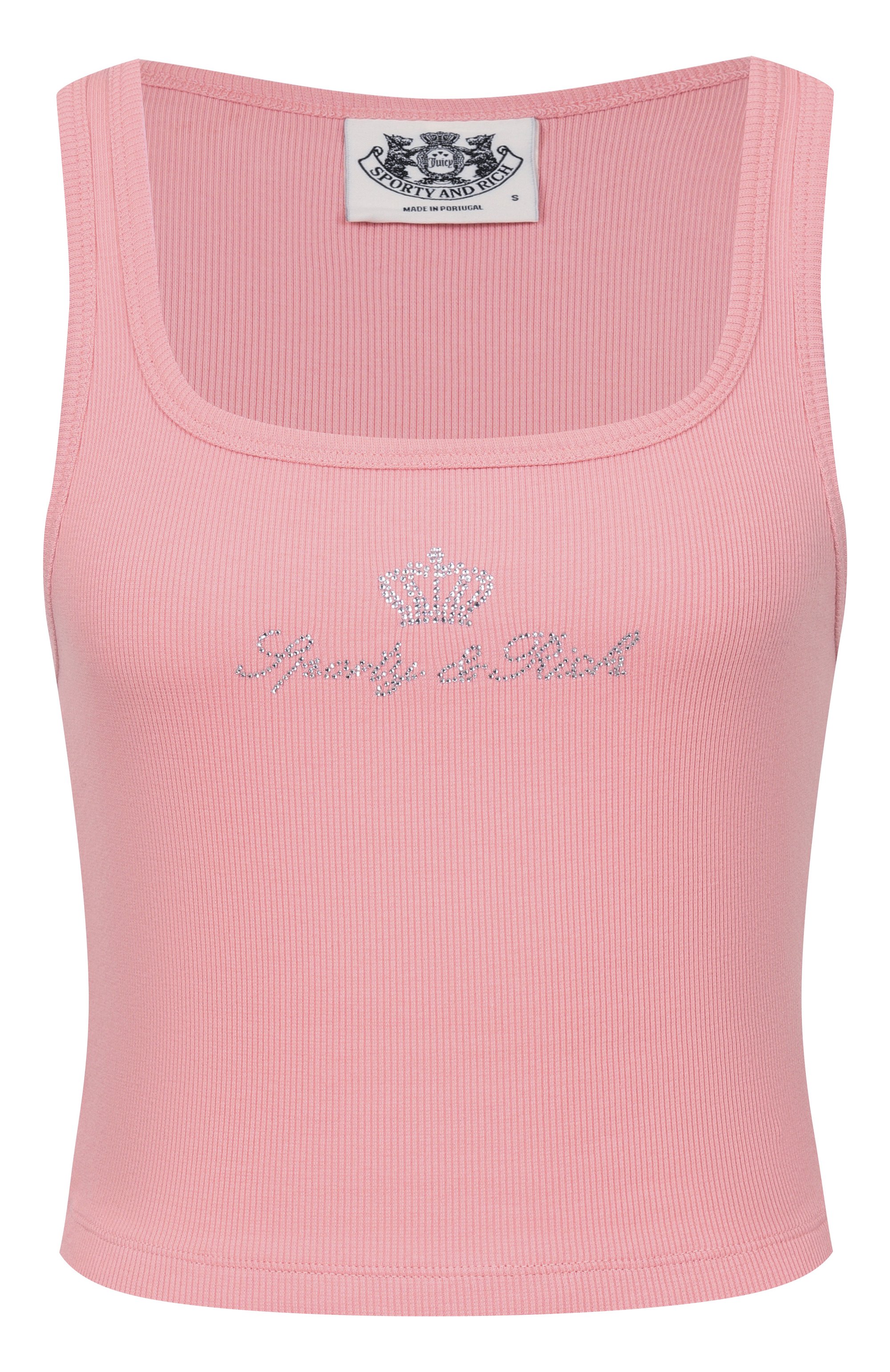 Хлопковый топ SPORTY AND RICH, арт. T0116716689PI07/JUICY CR0WN RIBBED TANK, фото 1