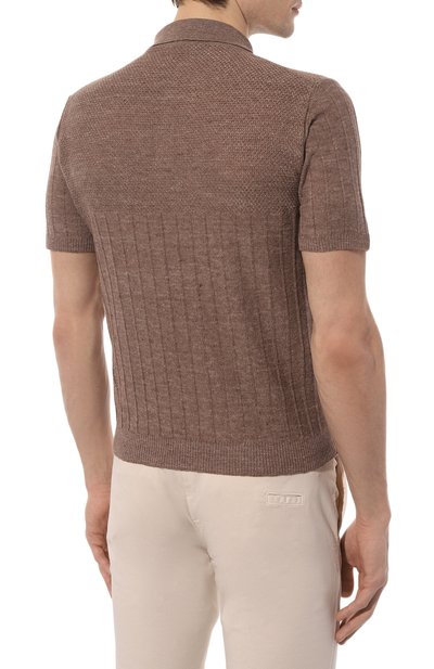 Поло изо льна и хлопка DANIELE FIESOLI коричневого цвета по цене 17550 руб., арт. DF0390, фото 4 Поло изо льна и хлопка DANIELE FIESOLI, арт. DF0390, фото 4