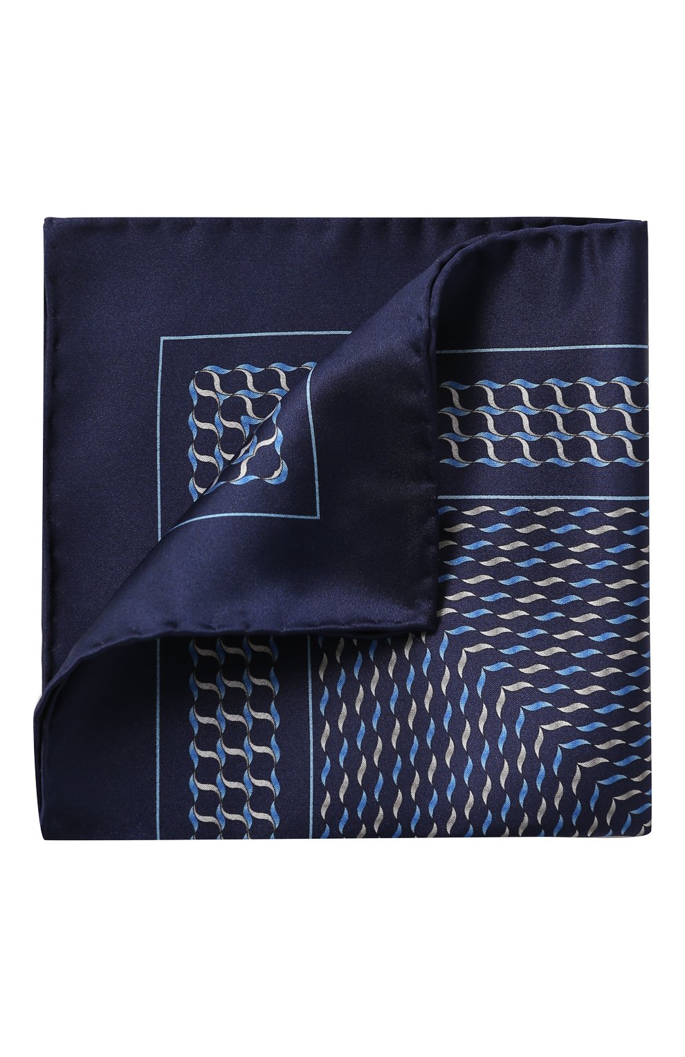 Шелковый платок ZILLI темно-синего цвета по цене 8995 руб., арт. 50196/HANDKERCHIEF, фото 1 Шелковый платок ZILLI, арт. 50196/HANDKERCHIEF, фото 1