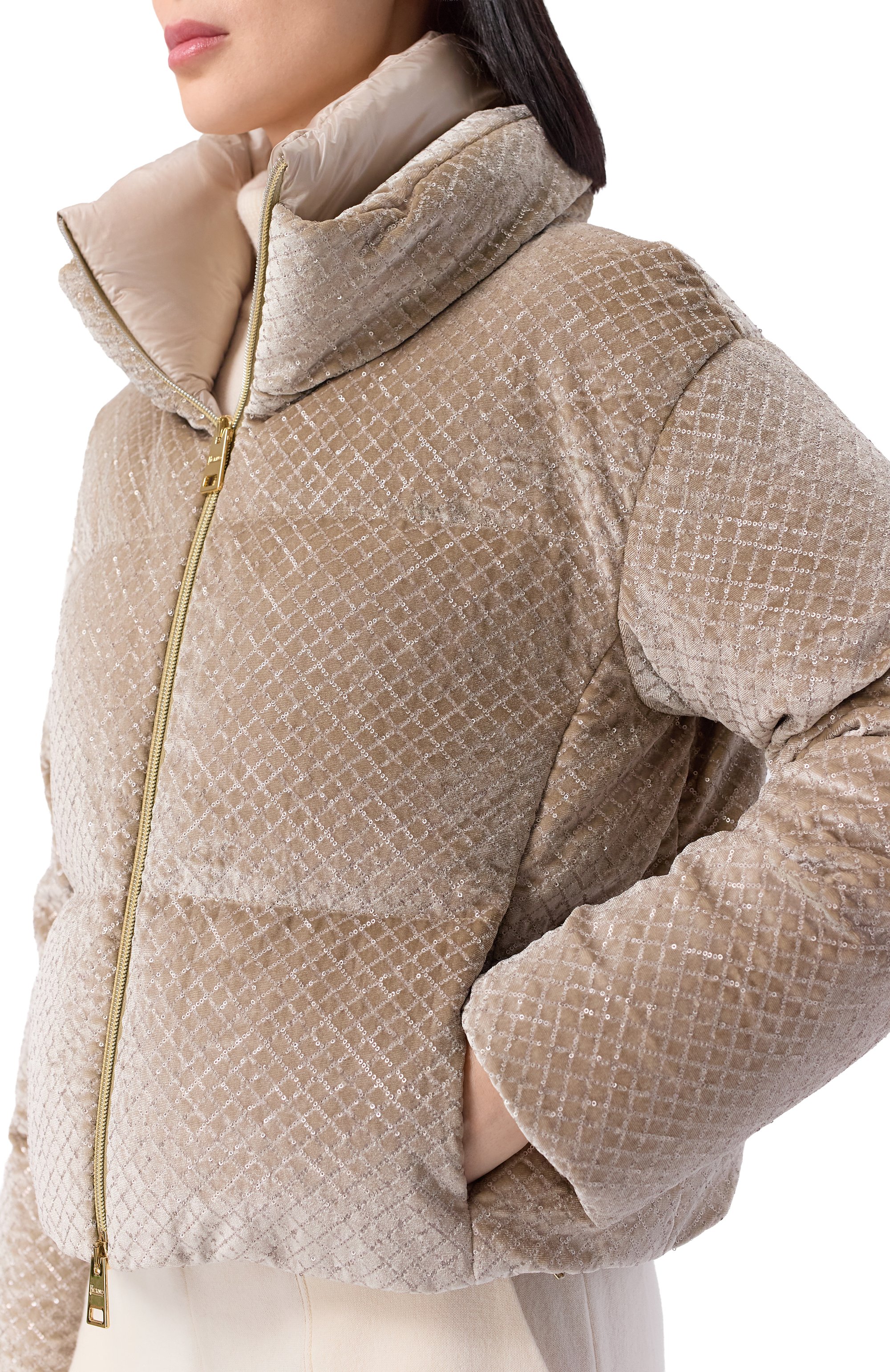 Пуховик с отделкой пайетками HERNO, арт. PI002161D/12751, фото 5