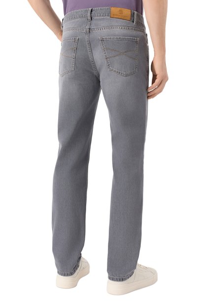 Джинсы traditional fit BRUNELLO CUCINELLI серого цвета по цене 118500 руб., арт. M240PB3210, фото 4 Джинсы traditional fit BRUNELLO CUCINELLI, арт. M240PB3210, фото 4