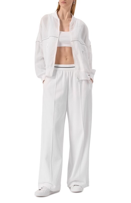Хлопковый топ Brunello Cucinelli M0TC8FX299 Белый  M0TC8FX299 Фото 2