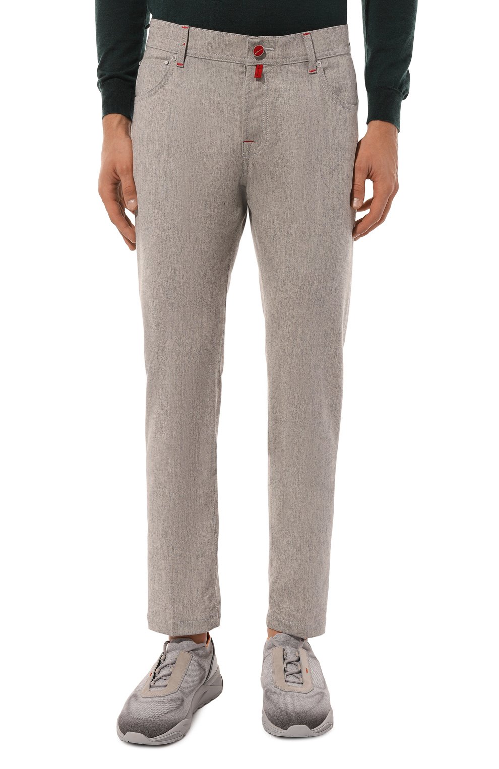 Шерстяные брюки KITON светло-серого цвета по цене 152500 руб., арт. UPNJSK0123E01, фото 3 Шерстяные брюки KITON, арт. UPNJSK0123E01, фото 3