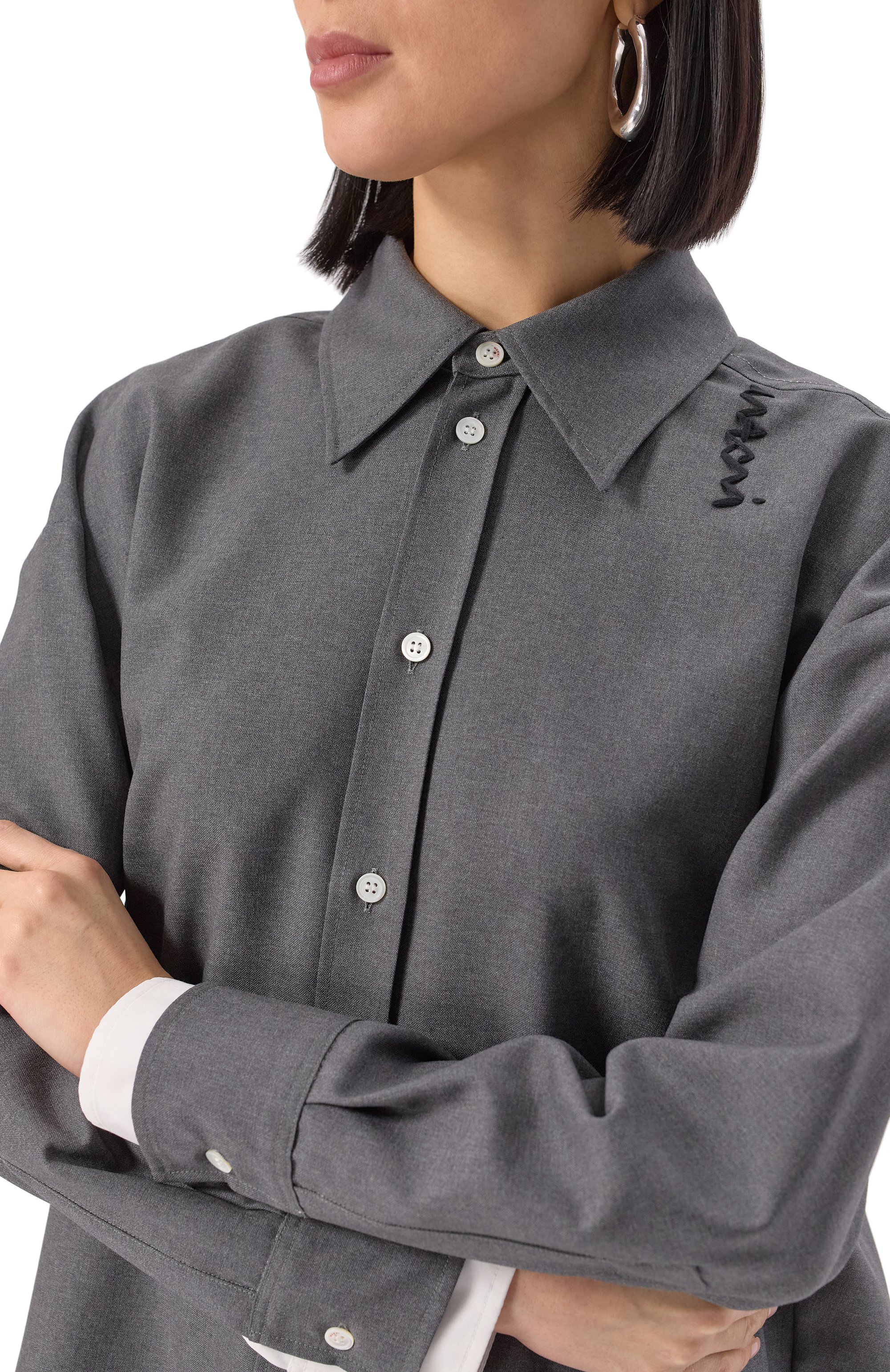 Шерстяная рубашка MARNI, арт. CAMA0613QS/TW839, фото 5