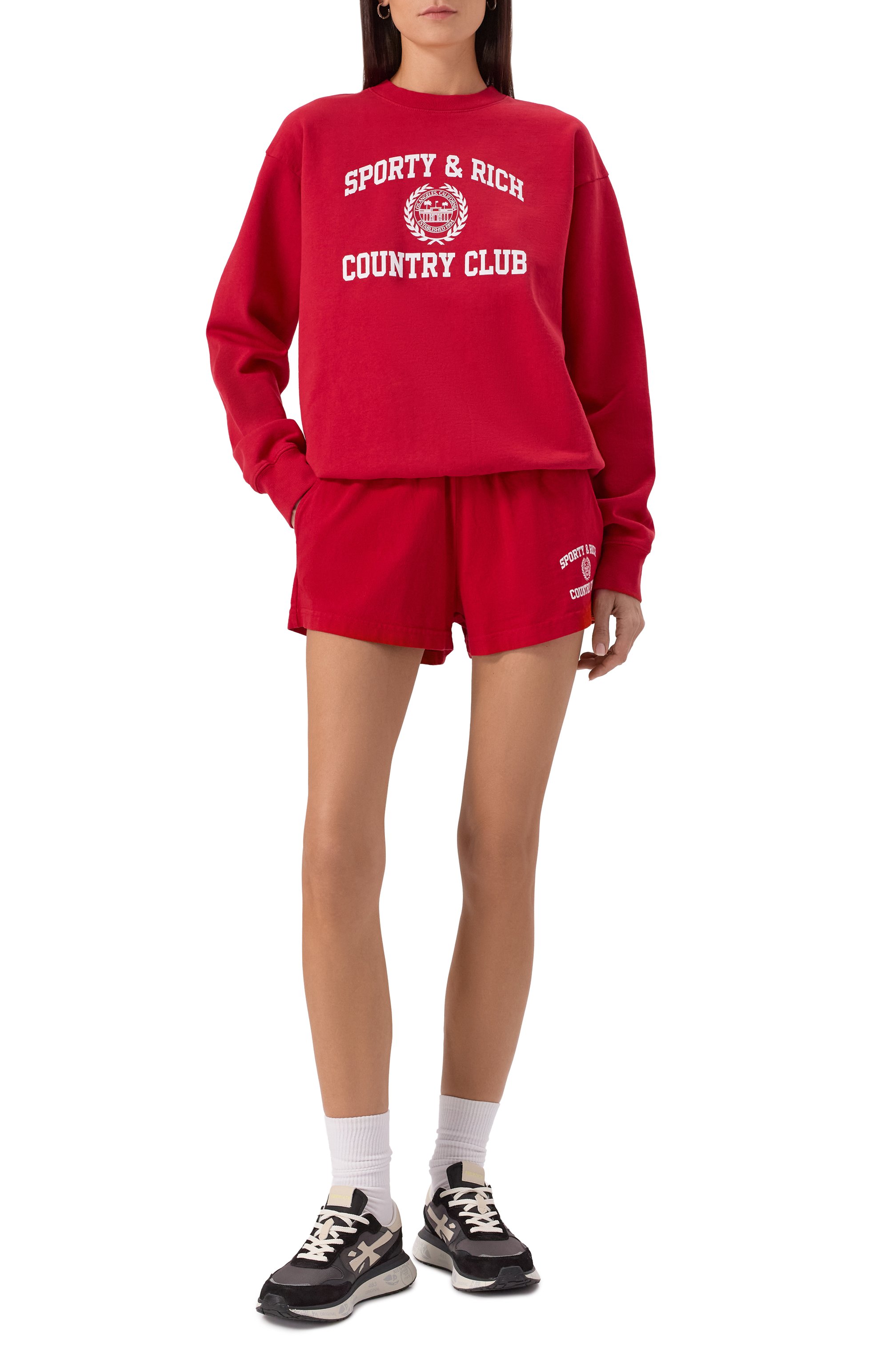 Хлопковые шорты SPORTY AND RICH, арт. SH037606218RE15, фото 2