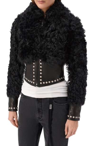 Комбинированная куртка из овчины ANN DEMEULEMEESTER, арт. B0014491/FR009, фото 3