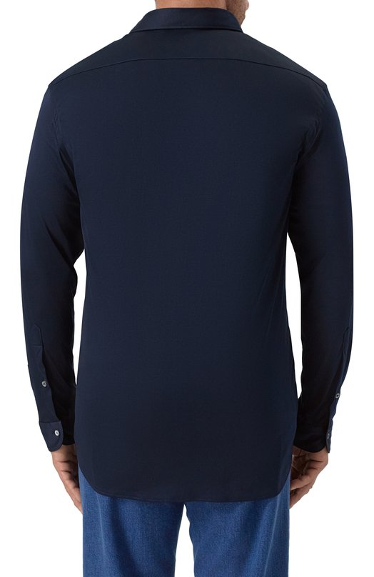 Хлопковая рубашка Van Laack VL-PER-LSF/180031/3XL Синий  VL-PER-LSF/180031/3XL Фото 4