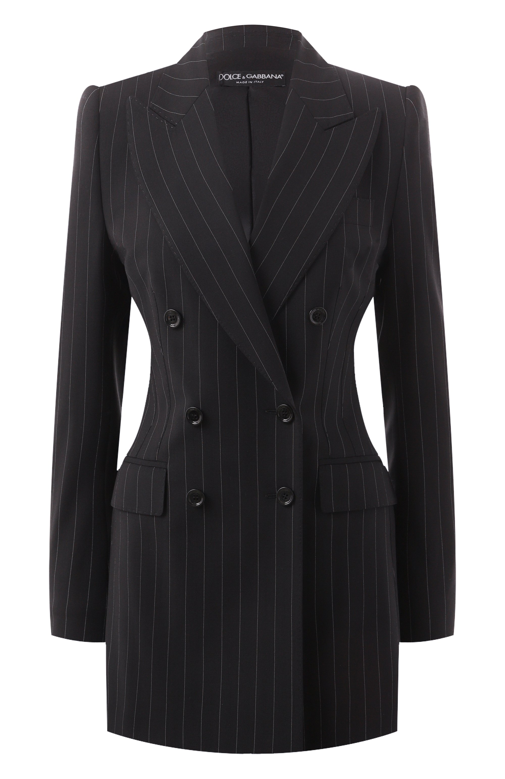 Шерстяной жакет DOLCE & GABBANA черного цвета по цене 319500 руб., арт. F29BIT/FRBDK, фото 1 Шерстяной жакет DOLCE & GABBANA, арт. F29BIT/FRBDK, фото 1