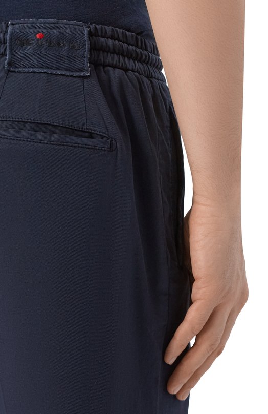 Брюки из хлопка и шелка Kiton UPLACRK0607H Синий  UPLACRK0607H Фото 5