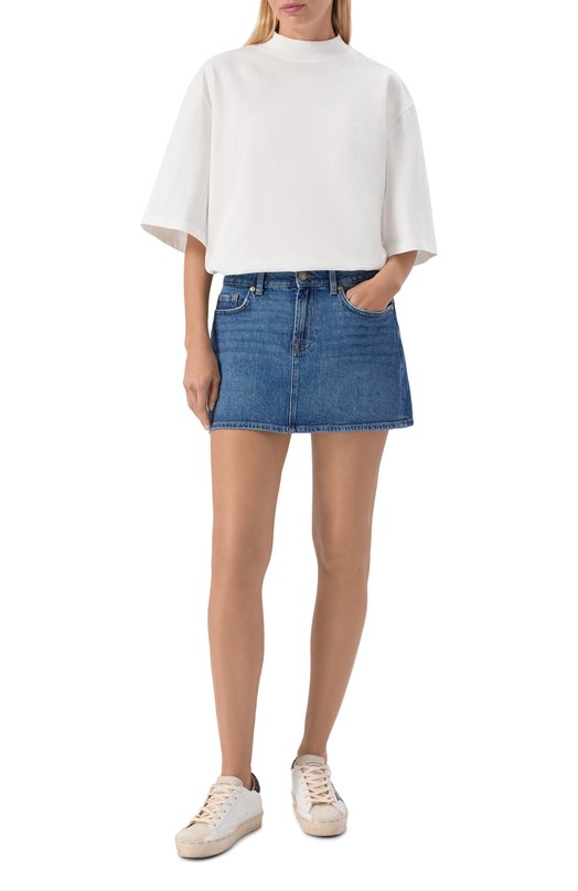 Джинсовая юбка Milly 7 For All Mankind 7UJ70C65/MILLY SKIRT Синий  7UJ70C65/MILLY SKIRT Фото 2