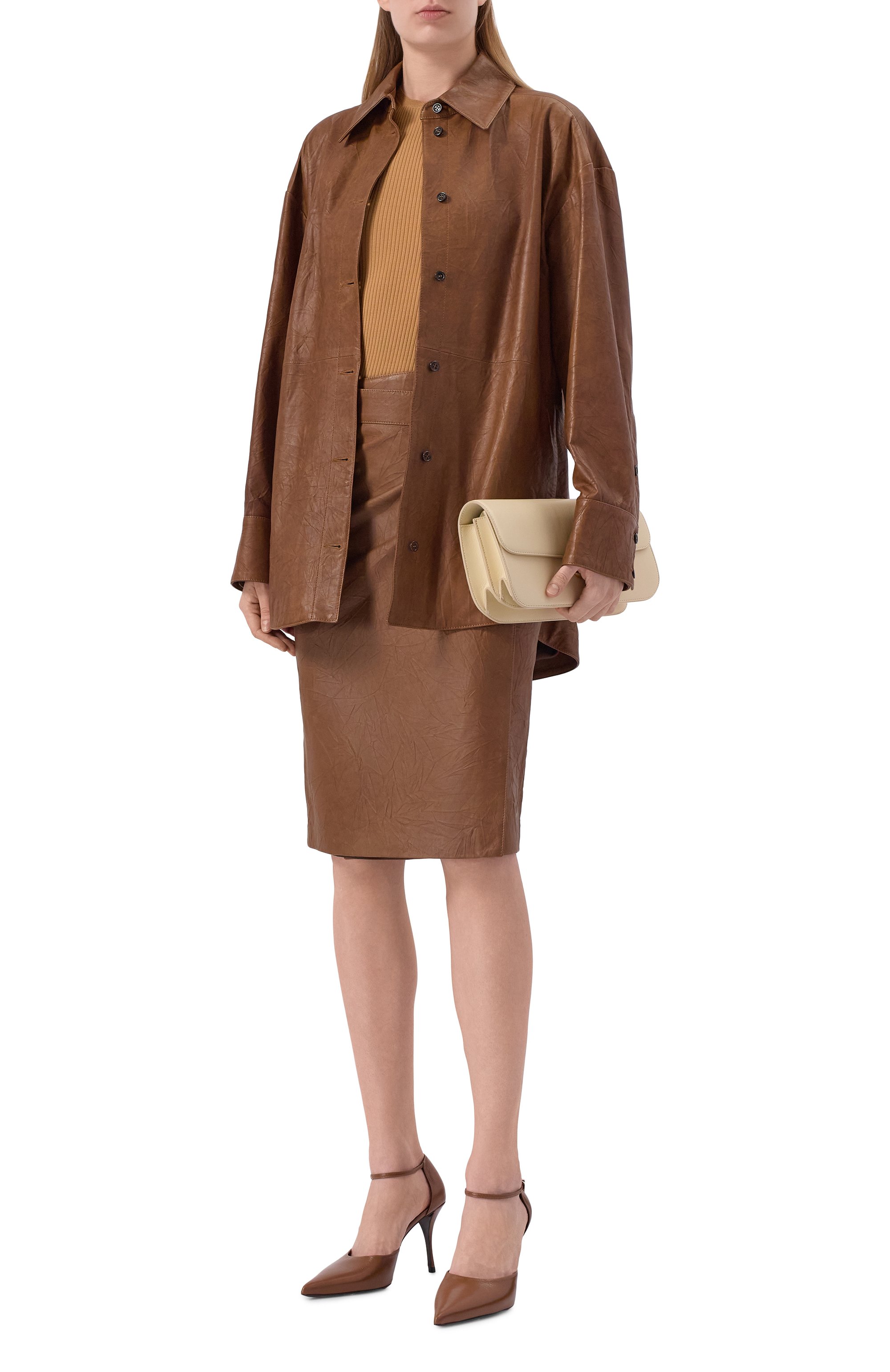 Шерстяной топ PETAR PETROV светло-коричневого цвета по цене 28050 руб., арт. F24K31, фото 2 Шерстяной топ PETAR PETROV, арт. F24K31, фото 2