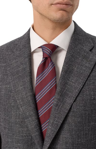 Шелковый галстук KITON бордового цвета по цене 41650 руб., арт. UCRVKPC01M27, фото 2 Шелковый галстук KITON, арт. UCRVKPC01M27, фото 2