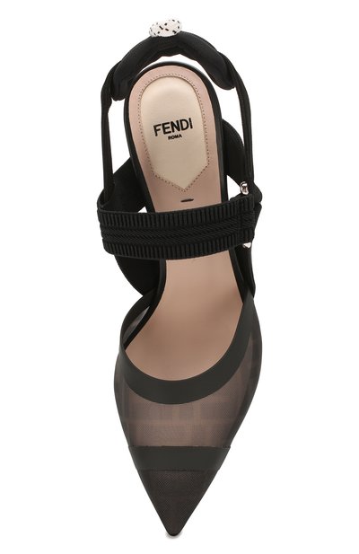 Текстильные туфли FENDI черного цвета по цене 104500 руб., арт. 8J6711 A8UG, фото 5 Текстильные туфли FENDI, арт. 8J6711 A8UG, фото 5