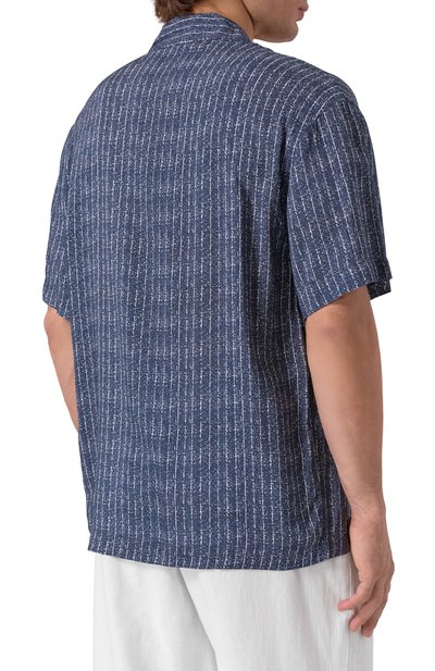 Рубашка из вискозы EMPORIO ARMANI темно-синего цвета по цене 17700 руб., арт. EM000593/AF12351, фото 4 Рубашка из вискозы EMPORIO ARMANI, арт. EM000593/AF12351, фото 4