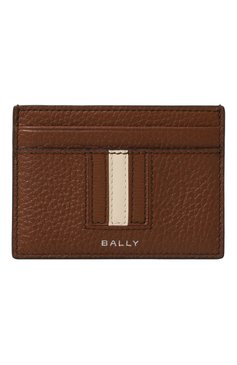 Мужской кожаный футляр для кредитных карт BALLY коричневого цвета, арт. MLB01S/VT434 | Фото 1 (Материал: Натуральная кожа; Материал сплава: Проставлено; Нос: Не проставлено)