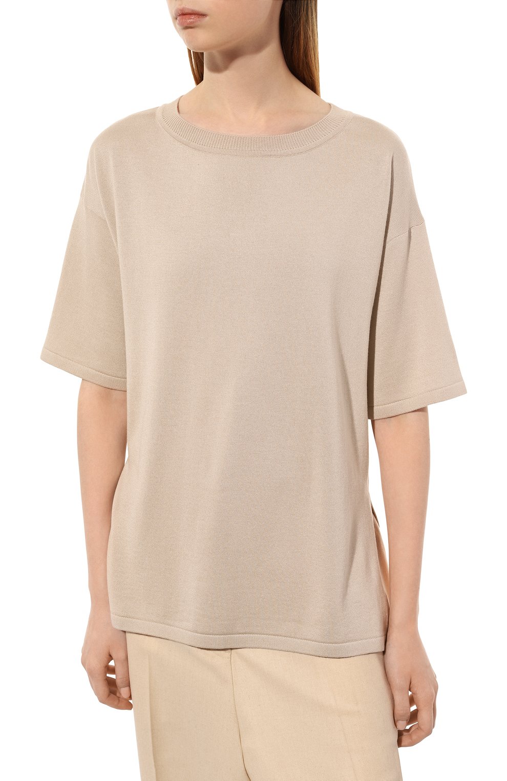 Пуловер из шелка и кашемира FREEAGE бежевого цвета по цене 29680 руб., арт. W22.JM013.6030.102, фото 3 Пуловер из шелка и кашемира FREEAGE, арт. W22.JM013.6030.102, фото 3