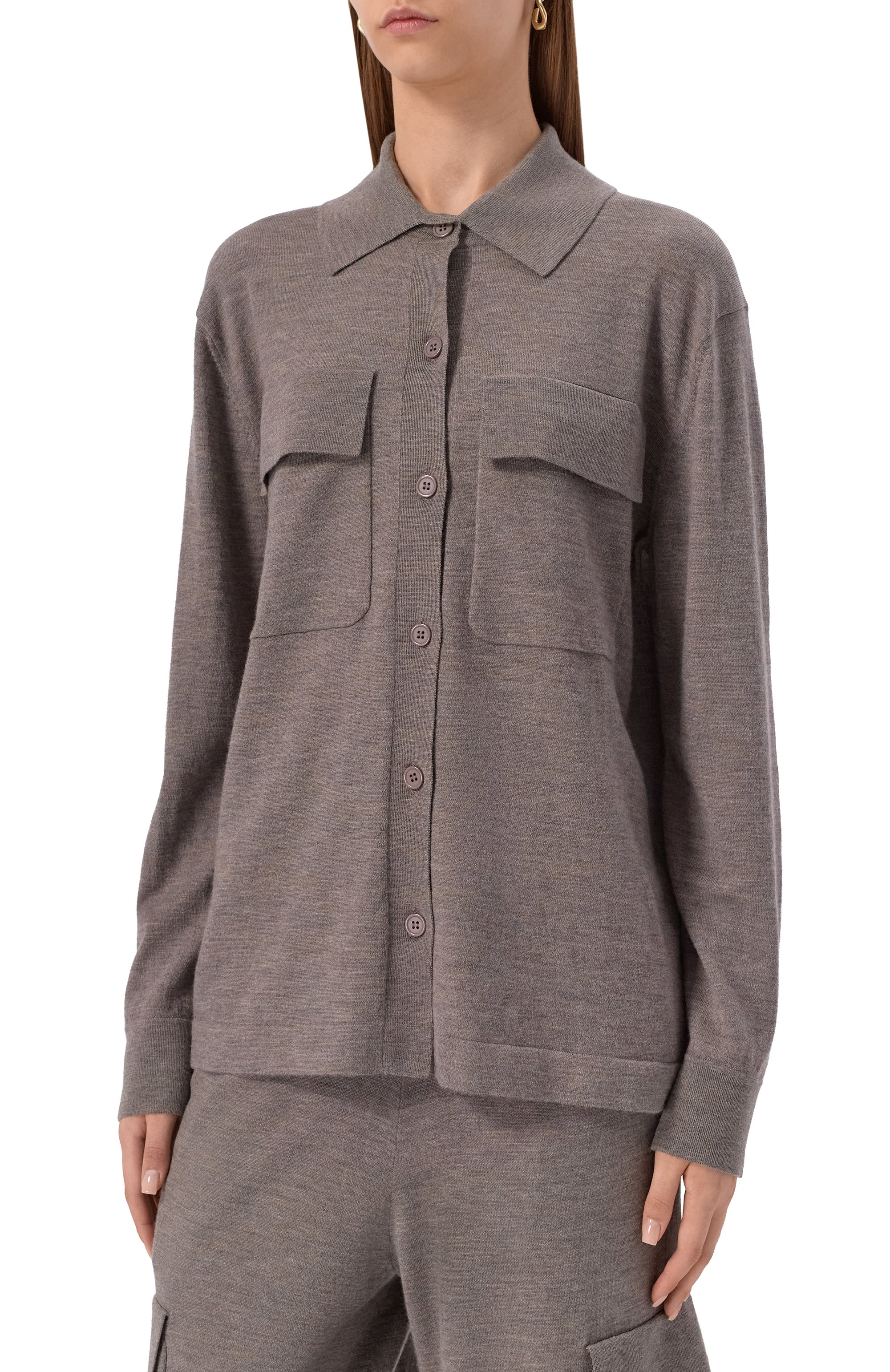 Рубашка из шерсти и кашемира P.A.R.O.S.H., арт. LIME25-D540898, фото 3