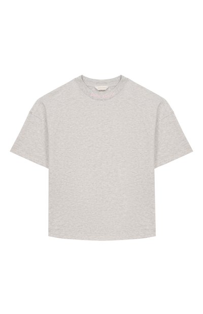 Детская хлопковая футболка PALM ANGELS серого цвета по цене 10650 руб., арт. PGAA001S26JER001 | Фото 1 Хлопковая футболка PALM ANGELS, арт. PGAA001S26JER001