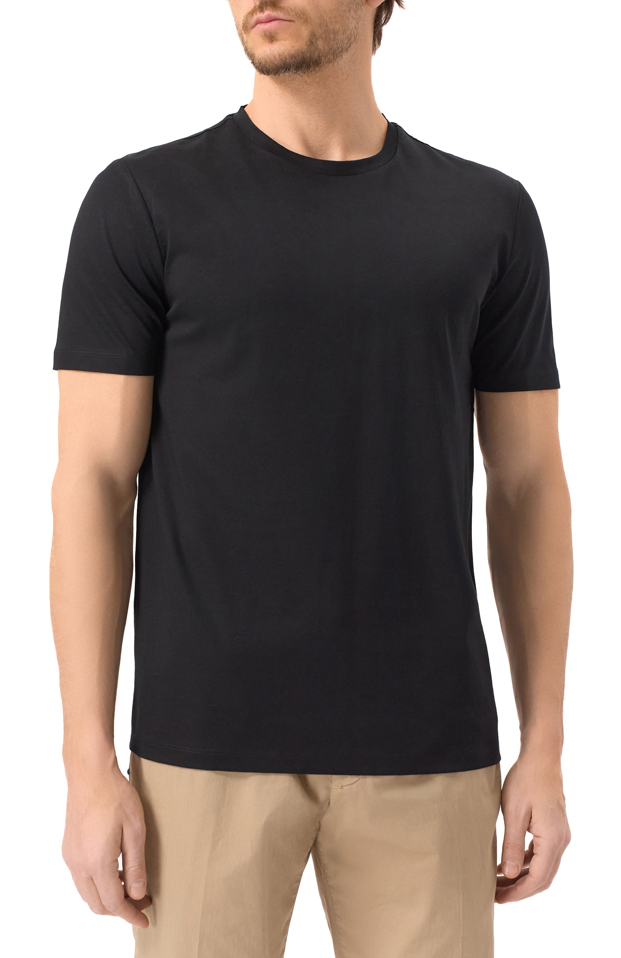 Хлопковая футболка BOSS черного цвета по цене 11950 руб., арт. 50468395, фото 3 Хлопковая футболка BOSS, арт. 50468395, фото 3