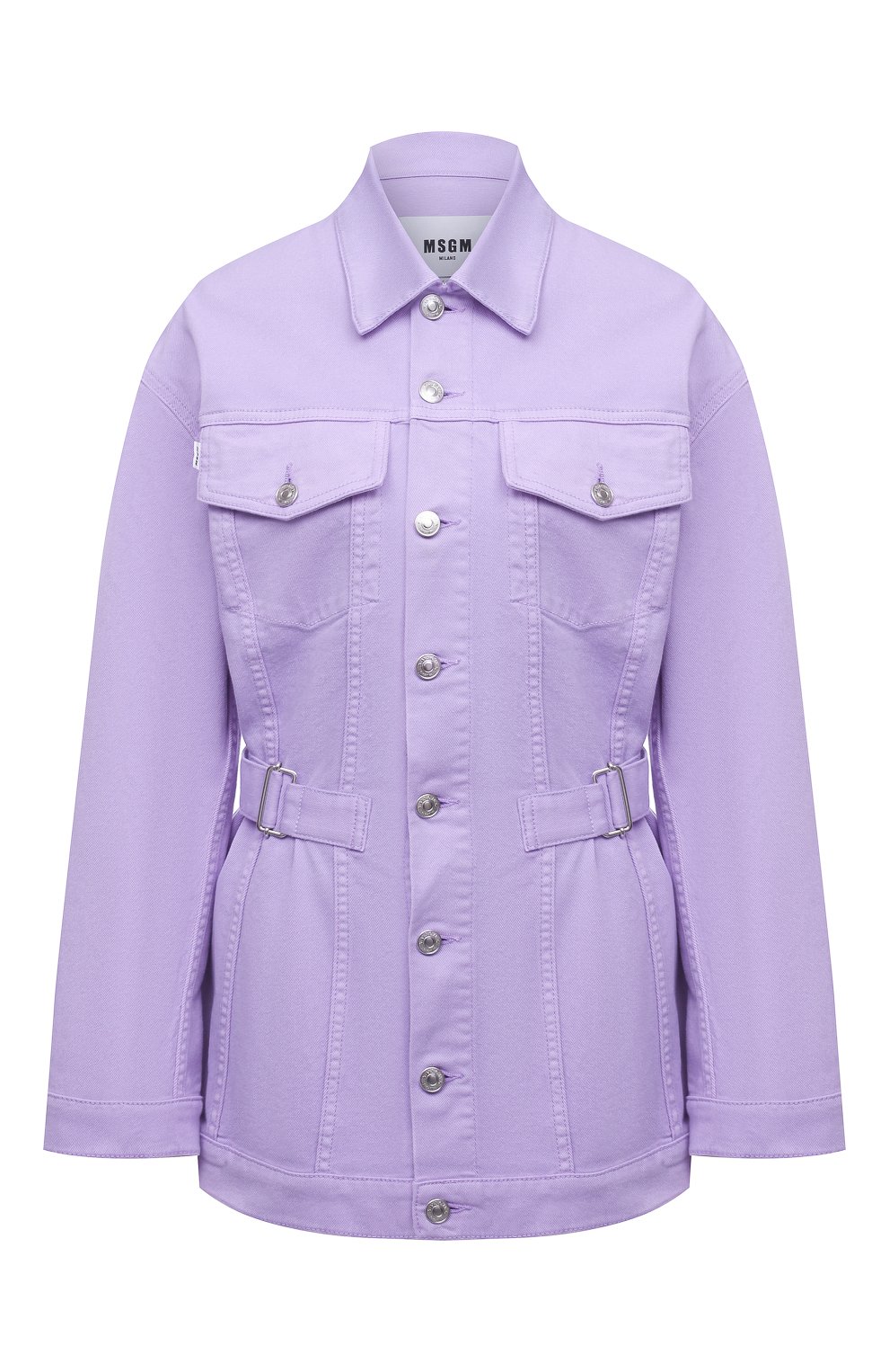 Джинсовая куртка MSGM сиреневого цвета по цене 42400 руб., арт. 3041MDH45T 217279, фото 1 Джинсовая куртка MSGM, арт. 3041MDH45T 217279, фото 1