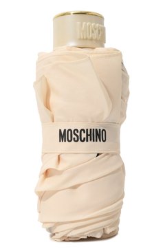 Женский складной зонт MOSCHINO кремвого цвета, арт. 8351 SUPERMINI | Фото 4 (Материал: Текстиль, Синтетический материал, Металл; Материал сплава: Проставлено; Нос: Не проставлено)