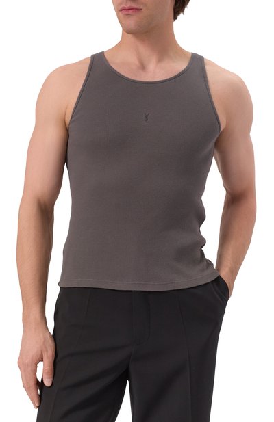 Хлопковая майка SAINT LAURENT, арт. 818532/Y37EC, фото 3