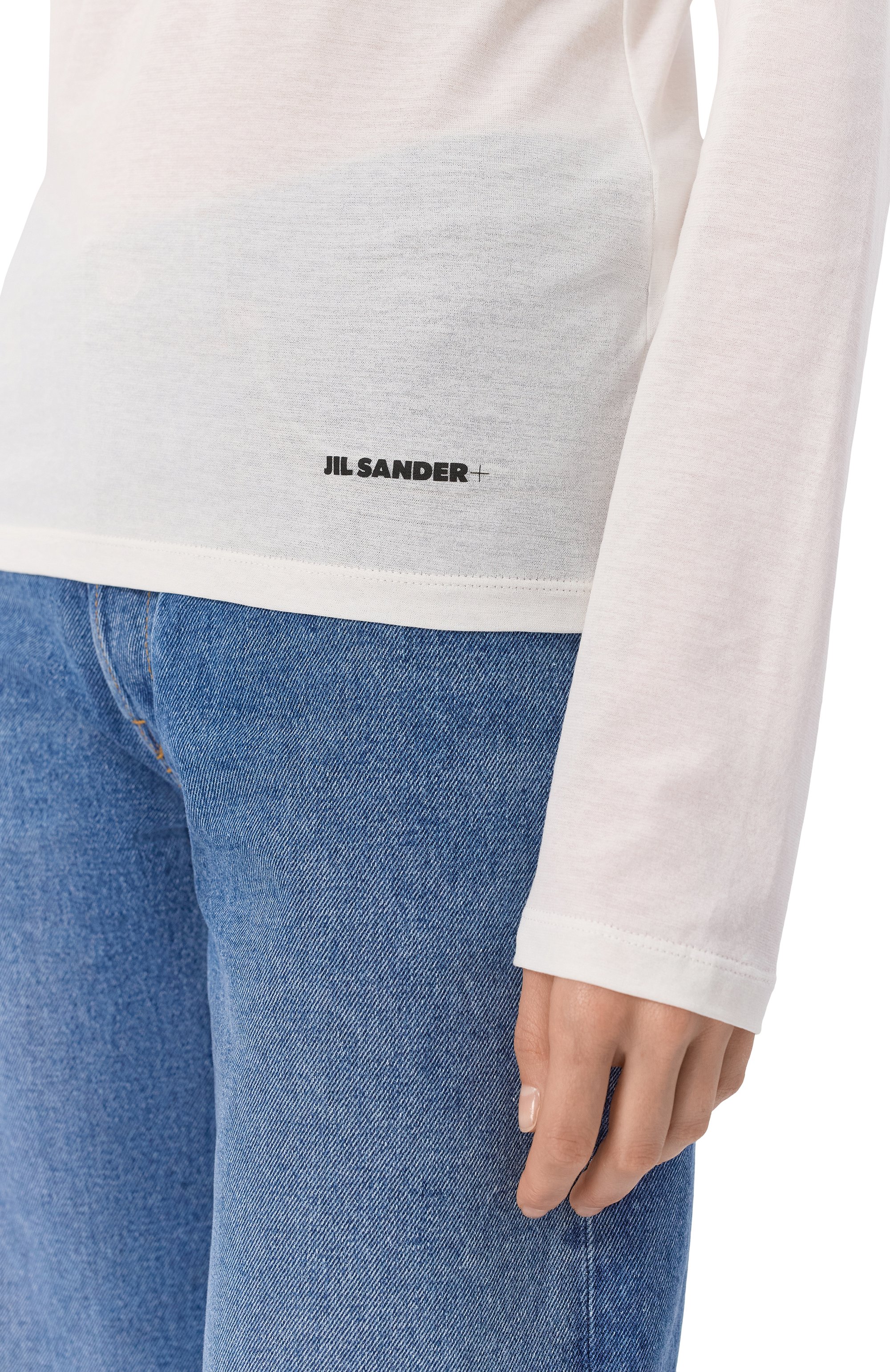 Хлопковый лонгслив JIL SANDER белого цвета по цене 41300 руб., арт. J40GC0145/J45031, фото 5 Хлопковый лонгслив JIL SANDER, арт. J40GC0145/J45031, фото 5