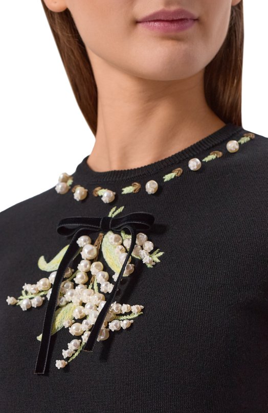 Шерстяной пуловер Valentino 8B3KC71J/A1U Чёрный  8B3KC71J/A1U Фото 5