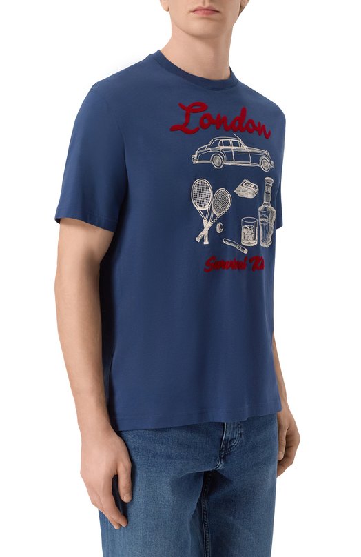 Хлопковая футболка MC2 Saint Barth ARN0001-02768I/ARN0TT Синий  ARN0001-02768I/ARN0TT Фото 3