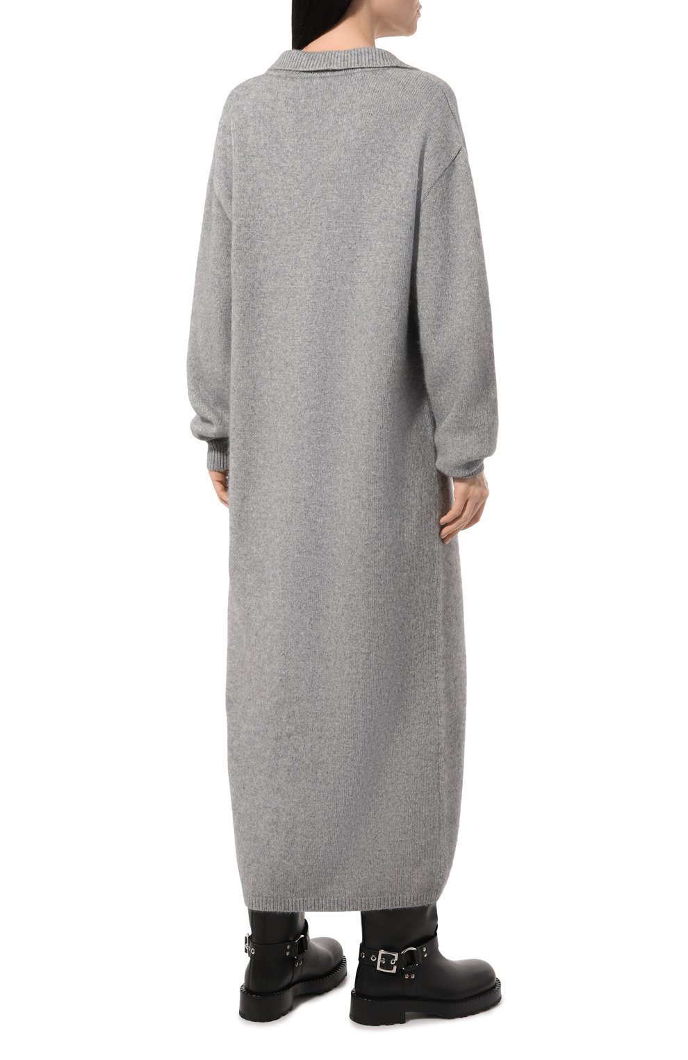 Платье из шерсти и вискозы LESYANEBO серого цвета по цене 54000 руб., арт. FW23/KNIT0011, фото 4 Платье из шерсти и вискозы LESYANEBO, арт. FW23/KNIT0011, фото 4