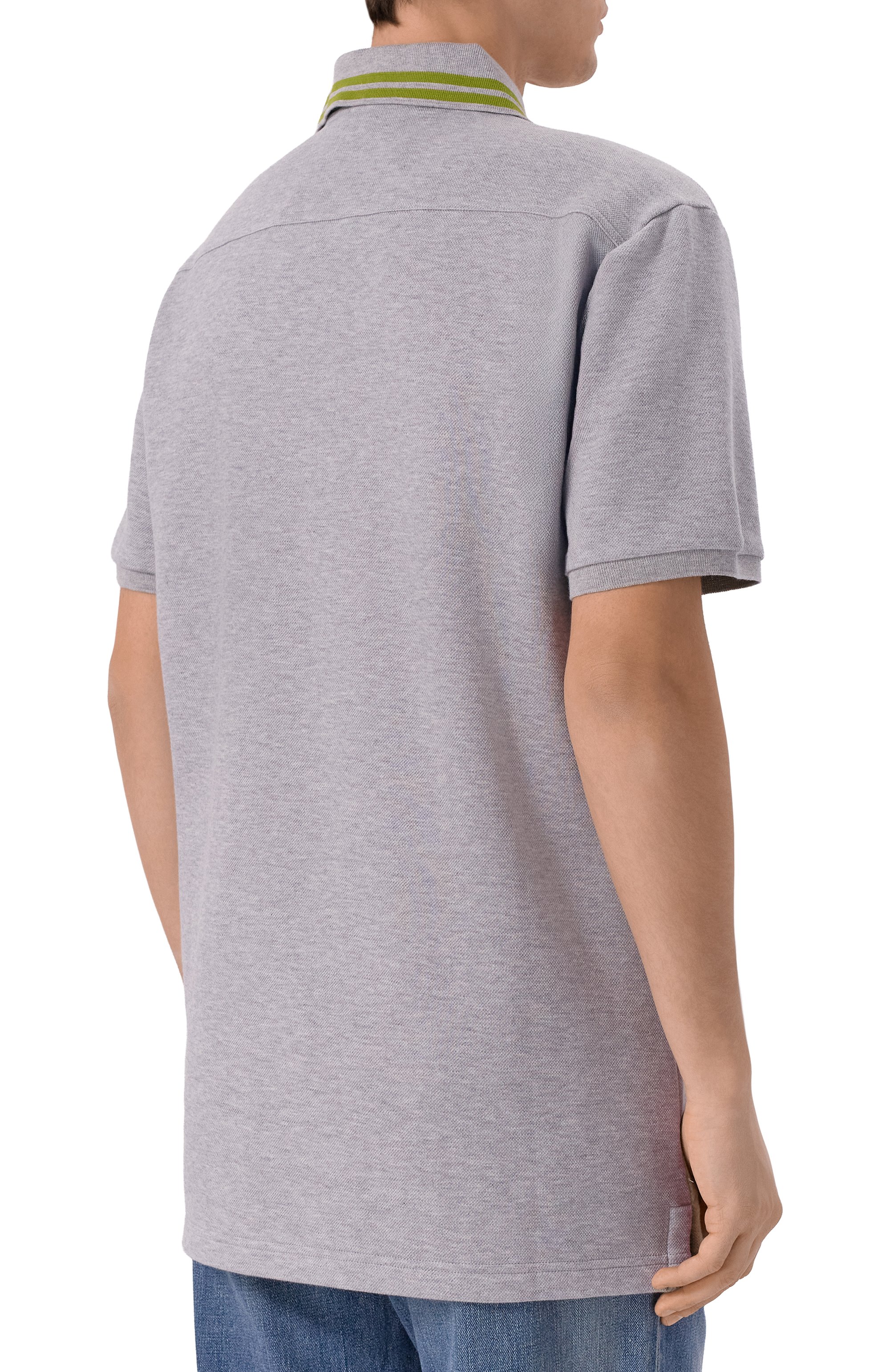 Хлопковое поло GUCCI серого цвета по цене 157500 руб., арт. 811234/XJG7C, фото 4 Хлопковое поло GUCCI, арт. 811234/XJG7C, фото 4