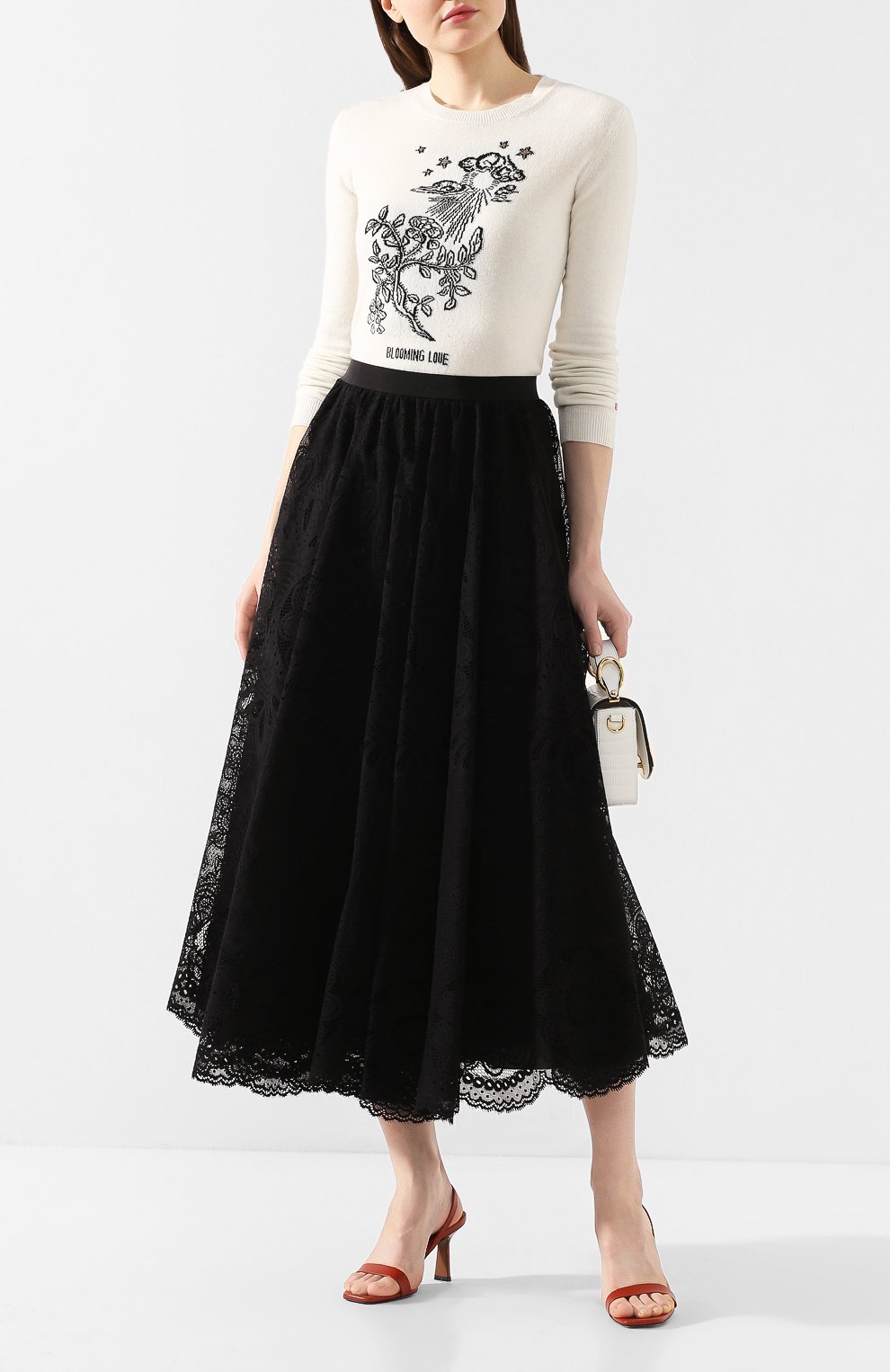 Юбка-миди REDVALENTINO черного цвета по цене 79700 руб., арт. TR0RAD40/50F, фото 2 Юбка-миди REDVALENTINO, арт. TR0RAD40/50F, фото 2