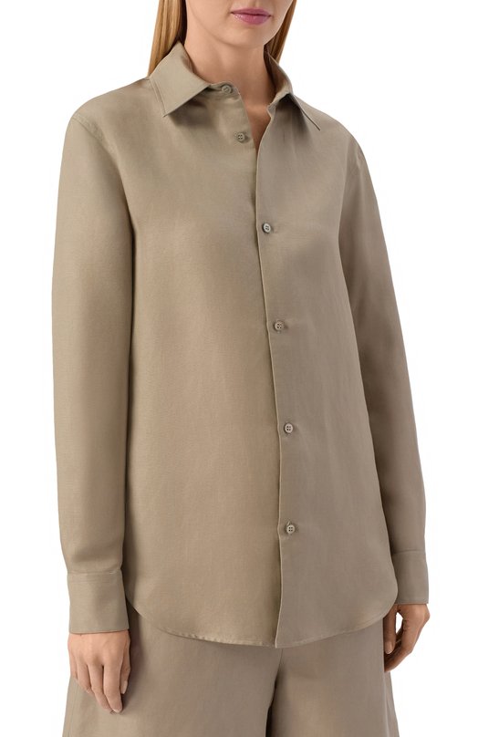 Рубашка изо льна и шелка MVST M26.2PW.B013/F123 LIN0 SETA Хаки  M26.2PW.B013/F123 LIN0 SETA Фото 3