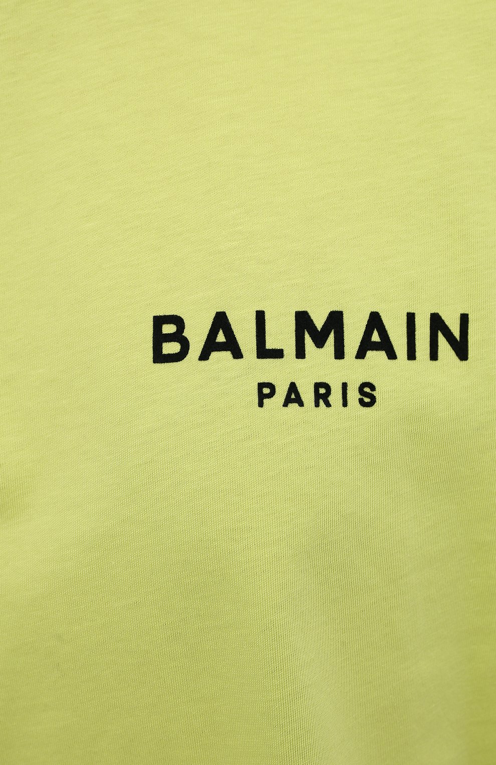 Хлопковая футболка BALMAIN салатового цвета по цене 23300 руб., арт. VF0EE005/B013, фото 5 Хлопковая футболка BALMAIN, арт. VF0EE005/B013, фото 5