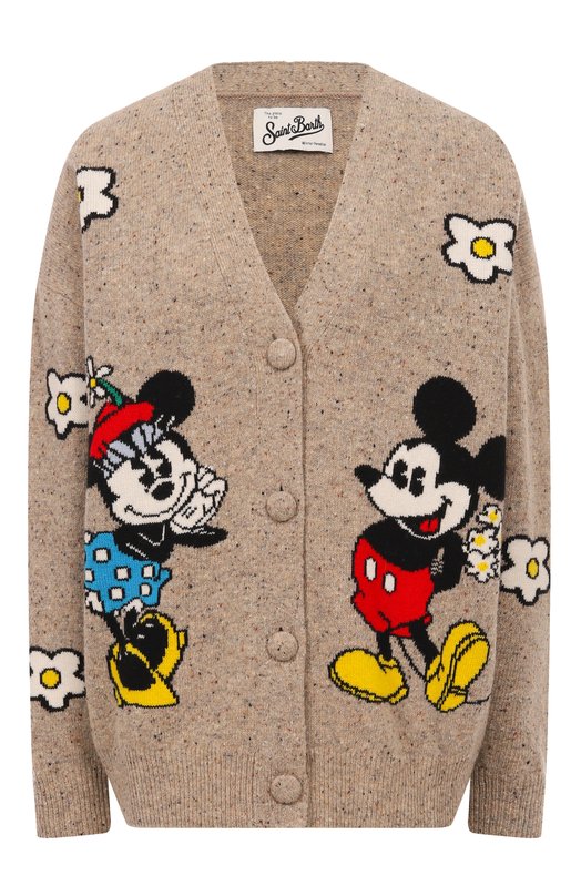 Шерстяной кардиган MC2 Saint Barth SASI002-04124I/SASI D0NEGAL Бежевый SASI002-04124I/SASI D0NEGAL