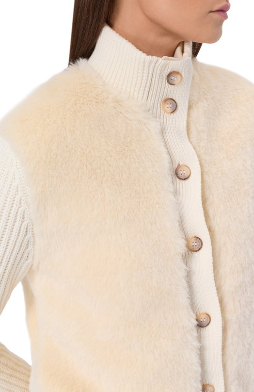 Комбинированный кардиган Gran Sasso 13225/12885 Кремовый  13225/12885 Фото 5