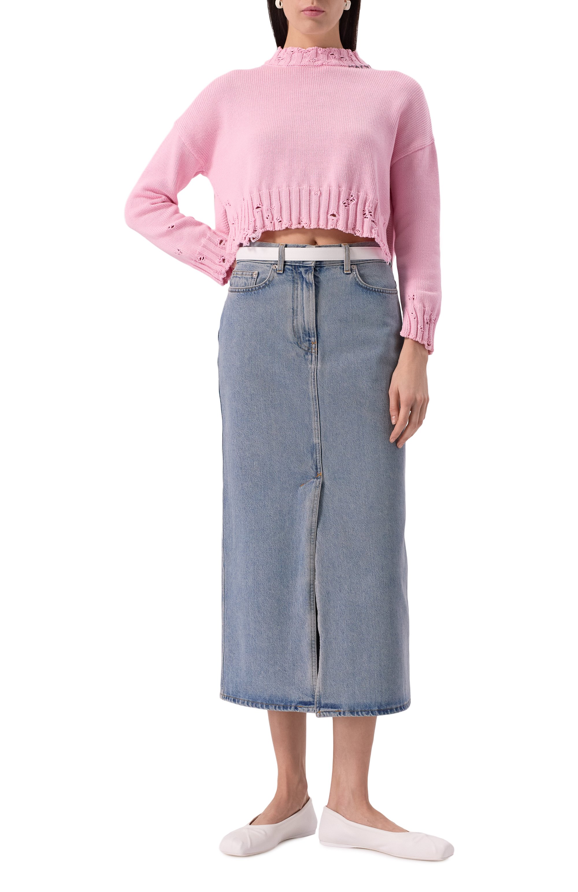 Хлопковый свитер MARNI, арт. GCMD0579A0/UFC652, фото 2