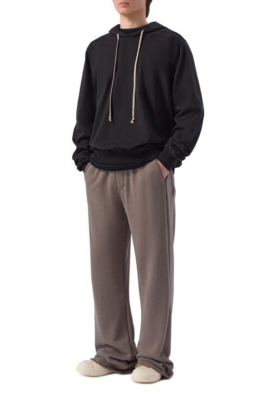 Хлопковое худи Rick Owens RR01F2281/BAEP16 Чёрный  RR01F2281/BAEP16 Фото 2